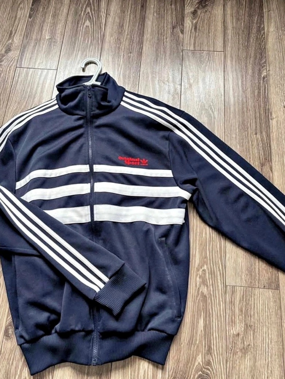 adidas Originals Sport Track Jacket Striped Blue Like New